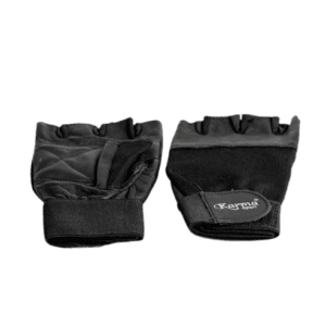 Fitness line black leather gloves