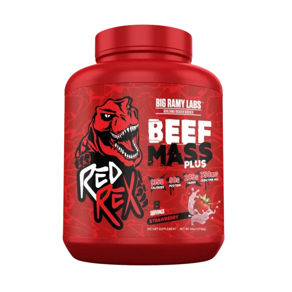 RED REX  BEEF MASS PLUS - STRAWBERRY - 6lb (2.5 KG)