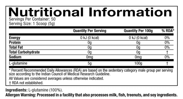 MUSCLETECH %100 GLUTAMINE 60SERV - Image 2